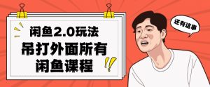 闲鱼2.0玩法单号每天日入2000，吊打市面所有课程-虚拟资源库