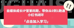 自媒体成长IP营第四期,带你从0到1跑通小红书闭环-虚拟资源库