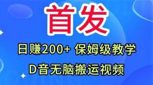 首发，抖音无脑搬运视频，日赚200+保姆级教学【揭秘】-虚拟资源库
