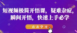 短视频极简开悟课,疑难杂症,瞬间开悟,快速上手必学-虚拟资源库
