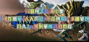 抖音快手蓝海小众(操作简单人人可做不花时间)多种变现月入2w+暴利单机游戏教程-虚拟资源库