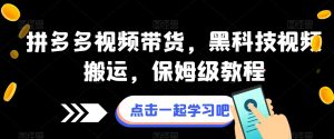 拼多多视频带货，黑科技视频搬运，保姆级教程-虚拟资源库