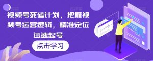 视频号死磕计划,把握视频号运营逻辑,精准定位迅速起号-虚拟资源库