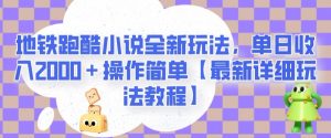 地铁跑酷小说全新玩法，单日收入2000＋操作简单【最新详细玩法教程】【揭秘】-虚拟资源库