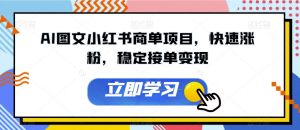 AI图文小红书商单项目，快速涨粉，稳定接单变现【揭秘】-虚拟资源库