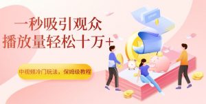 中视频冷门玩法,一秒吸引观众,播放量轻松十万+,保姆级教程【揭秘】-虚拟资源库