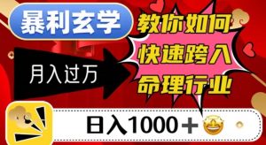 暴利玄学，教你如何快速跨入命理行业，日入1000＋月入过万-虚拟资源库
