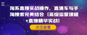 淘系直搜实战操作,直通车与手淘搜索完美结合(高级运营课程+直搜精华实战)-虚拟资源库