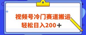 视频号最新冷门赛道搬运玩法，轻松日入200+【揭秘】-虚拟资源库