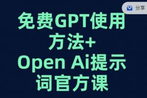 免费GPT+OPEN AI提示词官方课-虚拟资源库