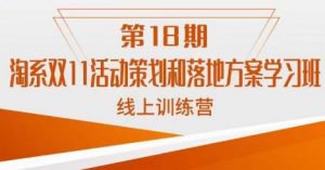 南掌柜·淘系双11活动策划和落地方案线上课18期-虚拟资源库