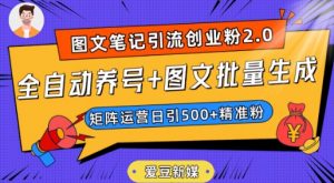 爱豆新媒：全自动养号+图文批量生成，日引500+创业粉（抖音小红书图文笔记2.0）-虚拟资源库