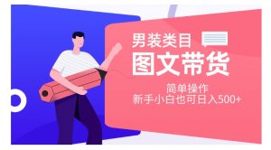 男装类目图文带货，简单操作，新手小白也可日入500+【揭秘】-虚拟资源库