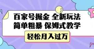 百家号掘金，全新玩法，简单粗暴，保姆式教学，轻松月入过万【揭秘】-虚拟资源库
