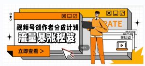 一条视频收益3000+，一条作品涨粉2000+，视频号流量爆炸·的秘籍-虚拟资源库
