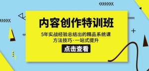 内容创作·特训班:5年实战经验总结出的精品系统课方法技巧·一站式提升-虚拟资源库