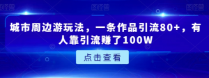 城市周边游玩法,一条作品引流80+,有人靠引流赚了100W【揭秘】-虚拟资源库