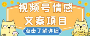 视频号情感文案项目,简单操作,新手小白轻松上手日入200+【揭秘】-虚拟资源库