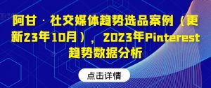 阿甘·社交媒体趋势选品案例(更新23年10月),2023年Pinterest趋势数据分析-虚拟资源库