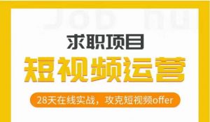 短视频运营求职实操项目,28天在线实战,攻克短视频offer-虚拟资源库