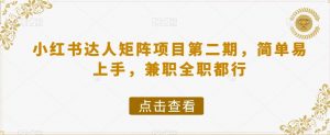 小红书达人矩阵项目第二期,简单易上手,兼职全职都行-虚拟资源库