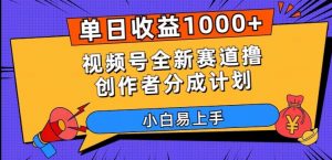 单日收益1000+,视频号全新赛道撸创作者分成计划,小白易上手【揭秘】-虚拟资源库