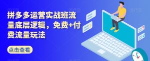拼多多运营实战班流量底层逻辑,免费+付费流量玩法-虚拟资源库