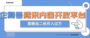 最新蓝海项目,企鹅号腾讯内容开放平台项目,靠搬运二创月入过万【揭秘】-虚拟资源库