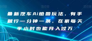 最新汽车Ai绘图玩法,有手就行一分钟一条,在家每天半小时也能月入过万【揭秘】-虚拟资源库