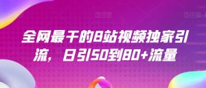 全网最干的B站视频独家引流，日引50到80+流量【揭秘】-虚拟资源库