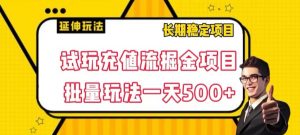 试玩充值流掘金项目,批量矩阵玩法一天500+【揭秘】-虚拟资源库
