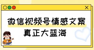 视频号情感文案，真正大蓝海，简单操作，新手小白轻松上手（教程+素材）【揭秘】-虚拟资源库