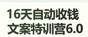 16天自动收钱文案特训营6.0,学会儿每天自动咔咔收钱-虚拟资源库