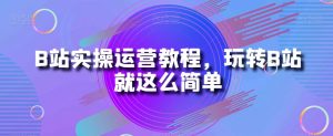 B站实操运营教程，玩转B站就这么简单-虚拟资源库