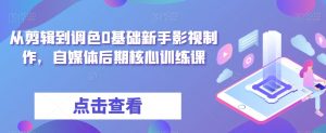 从剪辑到调色0基础新手影视制作,自媒体后期核心训练课-虚拟资源库