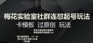 梅花实验室社群连怼起号玩法，卡模板过原创玩法【揭秘】-虚拟资源库