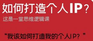 如何打造个人IP?这是一堂思维逻辑课“我该如何打造我的个人IP?-虚拟资源库