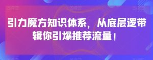 引力魔方知识体系,从底层逻带辑你引爆荐推流量!-虚拟资源库