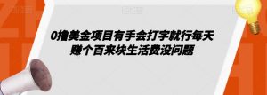 0撸美金项目有手会打字就行每天赚个百来块生活费没问题【揭秘】-虚拟资源库