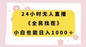 24小时无人直播，全民找茬，小白也能日入1000+【揭秘】-虚拟资源库