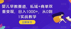 婴儿早教赛道，私域+商单双重变现，日入1000+，从0到1实战教学【揭秘】-虚拟资源库