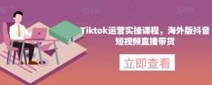 Tiktok运营实操课程,海外版抖音短视频直播带货-虚拟资源库