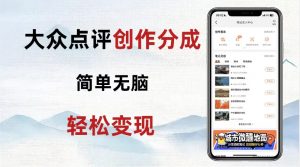 大众点评新玩法！零成本！新手也能每日轻松入袋300+！【揭秘】-虚拟资源库