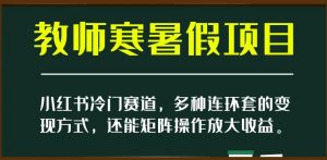 小红书冷门赛道,教师寒暑假项目,多种连环套的变现方式,还能矩阵操作放大收益【揭秘】-虚拟资源库