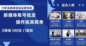 新媒体账号批发,操作极其简单,0基础0经验门槛低【揭秘】-虚拟资源库