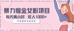 年底暴力女粉掘金项目5天变现1.5W+【揭秘】-虚拟资源库