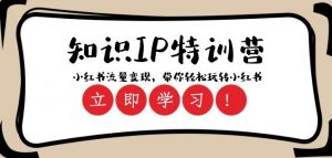 知识IP特训营 ：小红书-流量变现，带你轻松玩转小红书（23节视频课）-虚拟资源库
