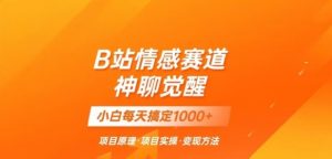 B站情感冷门蓝海赛道秒变现《神聊觉醒》一天轻松变现500+【揭秘】-虚拟资源库
