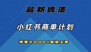 全网首发，小红书商单计划最新玩法，单号2000+可扩大可复制【揭秘】-虚拟资源库
