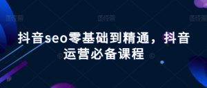 抖音seo零基础到精通，抖音运营必备课程-虚拟资源库